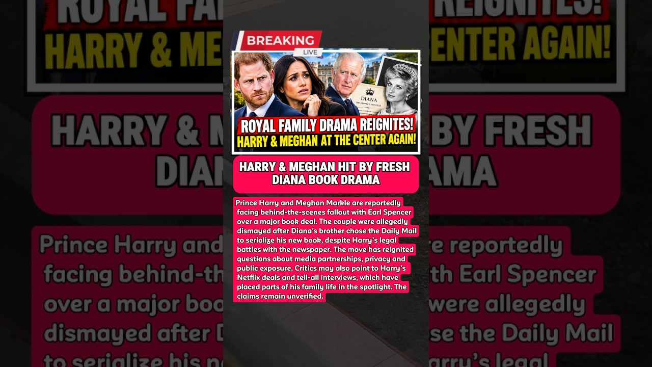 Harry & Meghan Face New Tension Over Earl Spencer&rsquo;s Diana Book Deal