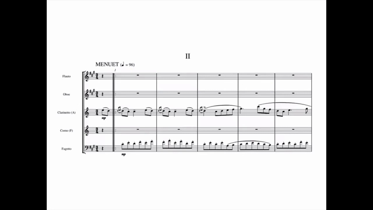 Carl Nielsen | Wind Quintet Op.43 II Menuet (with score)