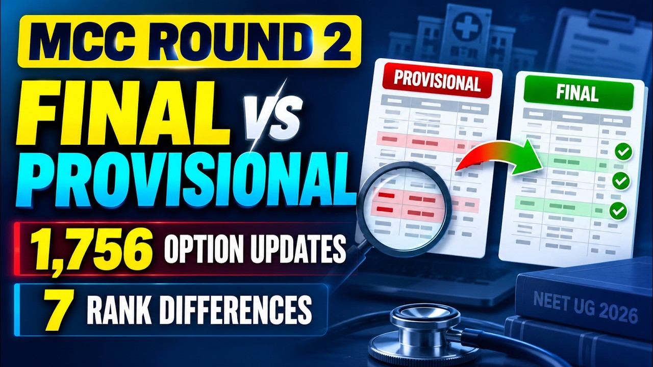 MCC Round 2 Final Result CHANGED? 1,756 Option Updates & 7 Rank Differences | NEET UG 2026