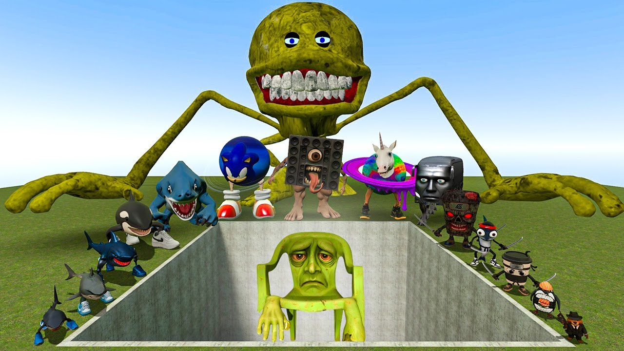 AI Brainrot Memes vs Karkerkar Kurkur Bosses in Giant Pit – Gmod Chaos