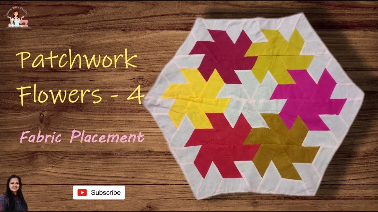 Patchwork Flowers - 4 - Fabric Placement - Stitch With Chathu