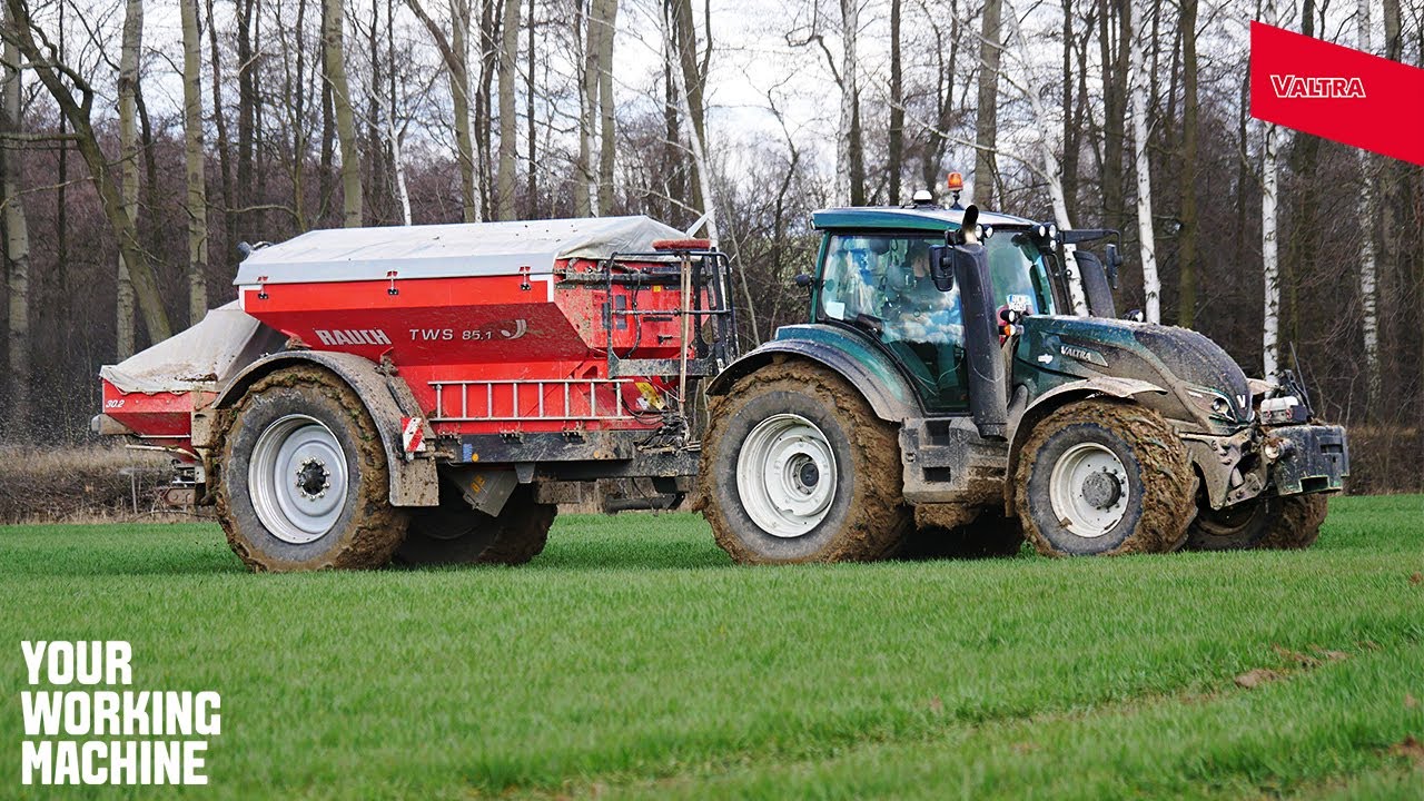 Dünger streuen | VALTRA | RAUCH |  ▶ Agriculture Germanyy