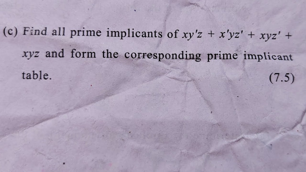 Discrete Mathematics PYQs solved | Sem 3 | Prime Implicants| DU | Bsc. maths