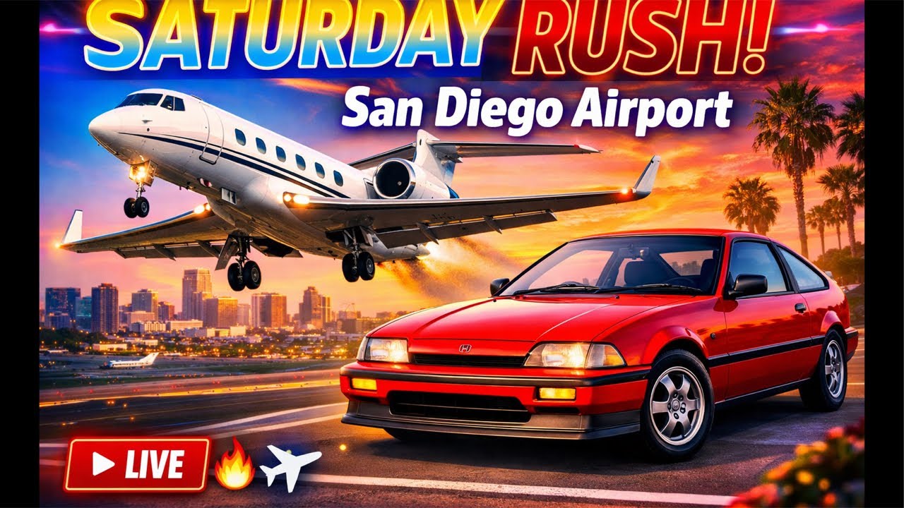 ✈️ San Diego Airport SATURDAY RUSH | Planes, Sun & SoCal Vibes