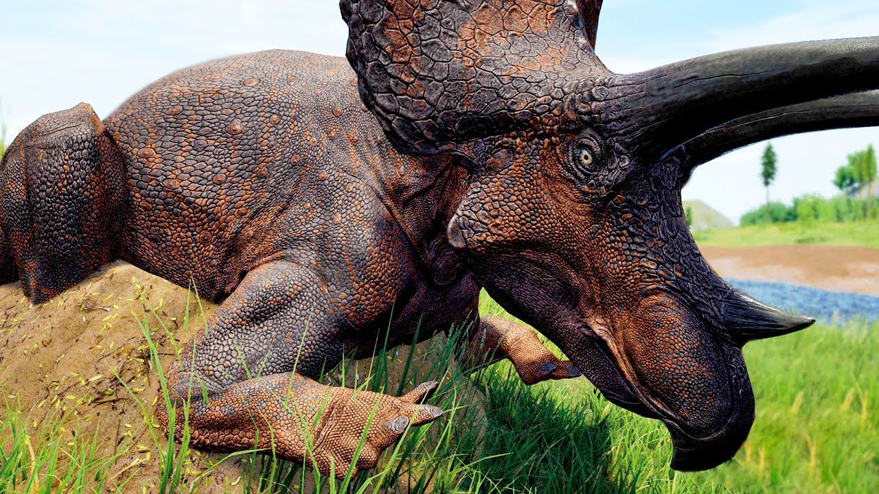 Família de Herbívoros! Vida de Triceratops Fêmea, T-REX ao Redor (#1) | The Isle Realismo | (PT/BR)