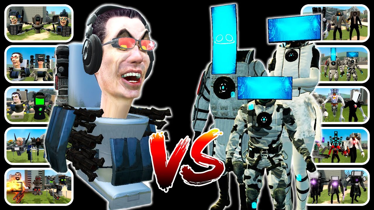 SKIBIDI TOILET VS AGENT PC MAN & TITAN UPGRADE CAMERAMAN & TITAN TV MAN & LASERMAN IN GARRY`S MOD