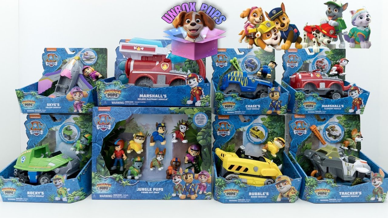 Paw patrol jungle vehicles l Marshall deluxe elephant vehicle l jungle pups ASMR