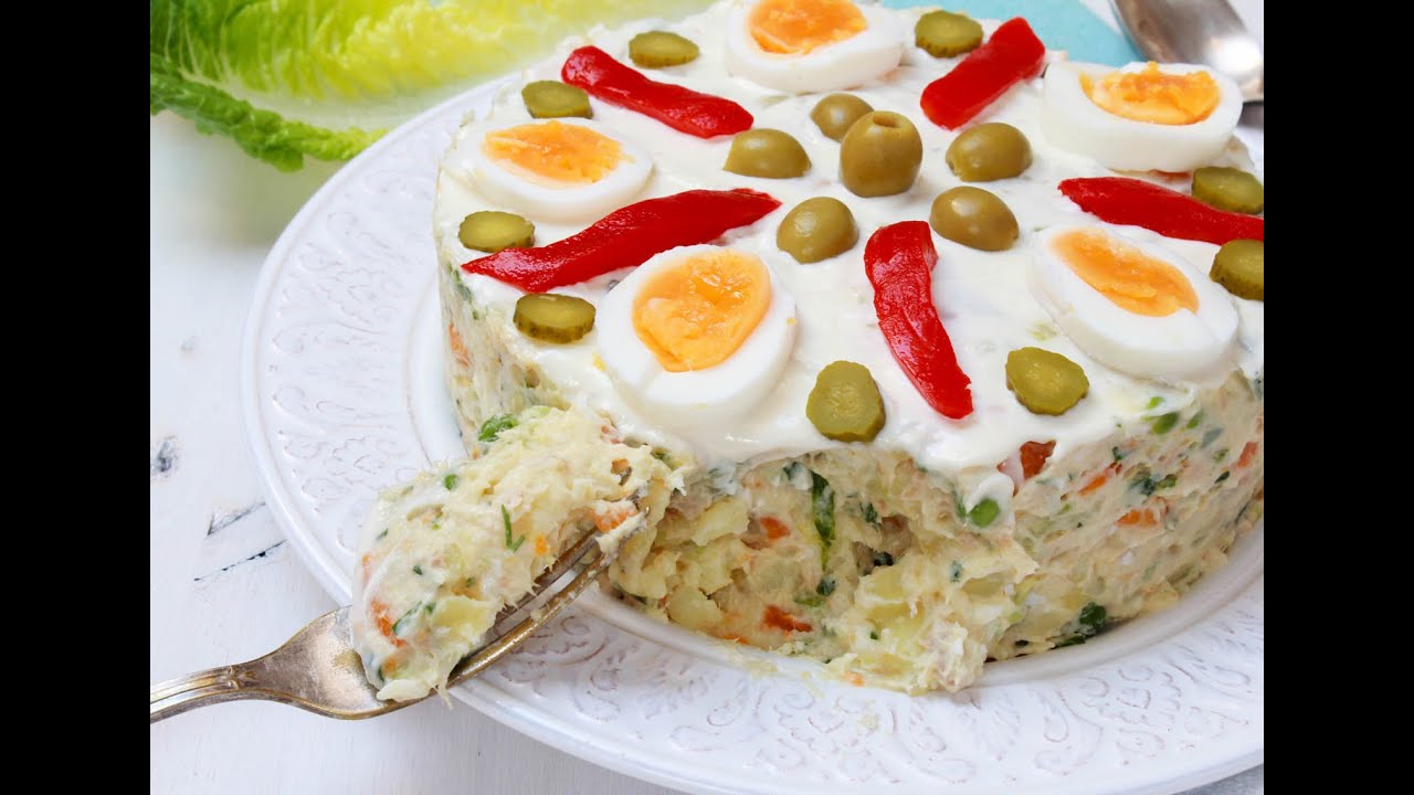 سلطة روسية على شكل طارطة tarte salade russe