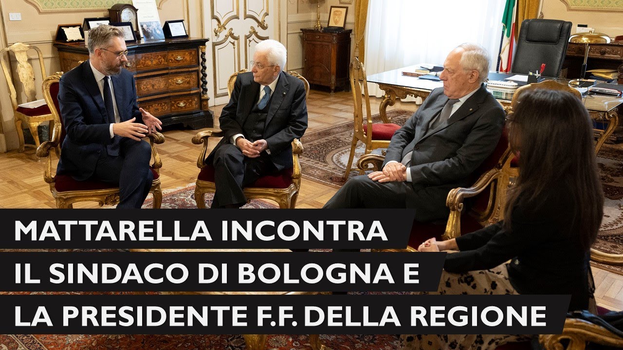 Mattarella incontra il sindaco di Bologna e la Presidente f.f.  della regione Emilia Romagna