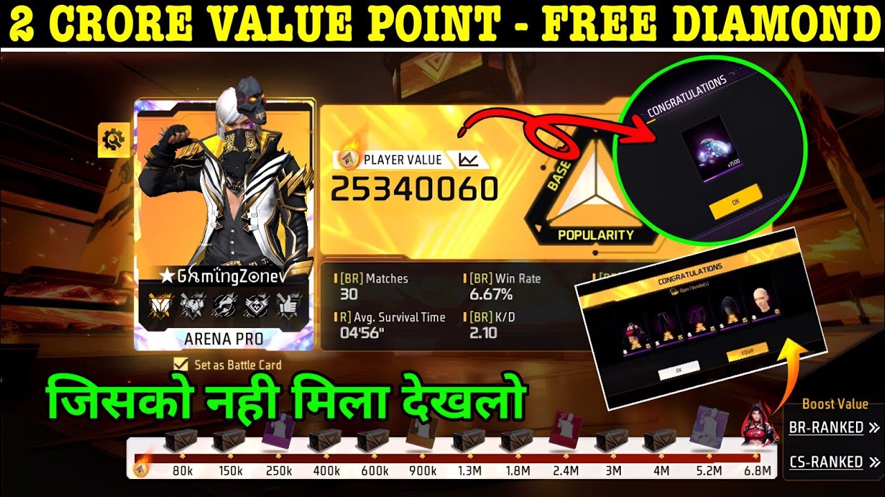 Flame Arena Event 2 Crore Valuable Player Point Free Diamond Kaise Milega 20 Million Reward FF 2025