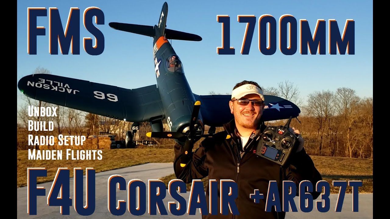 FMS - F4U Corsair 1700mm - Maiden Flights + Unbox, Build, & Radio Setup