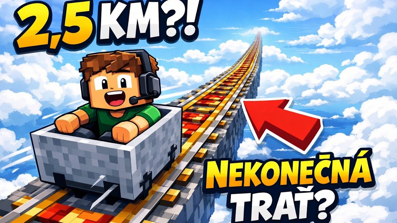 Projeli jsme 2,5 km dlouhou SKY TRAŤ v Minecraftu