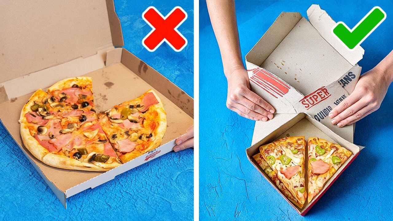 🍕 MAKE PIZZA BOXES FIT ANYWHERE 💡 Fun & Easy Kitchen Hacks 👩&zwj;🍳