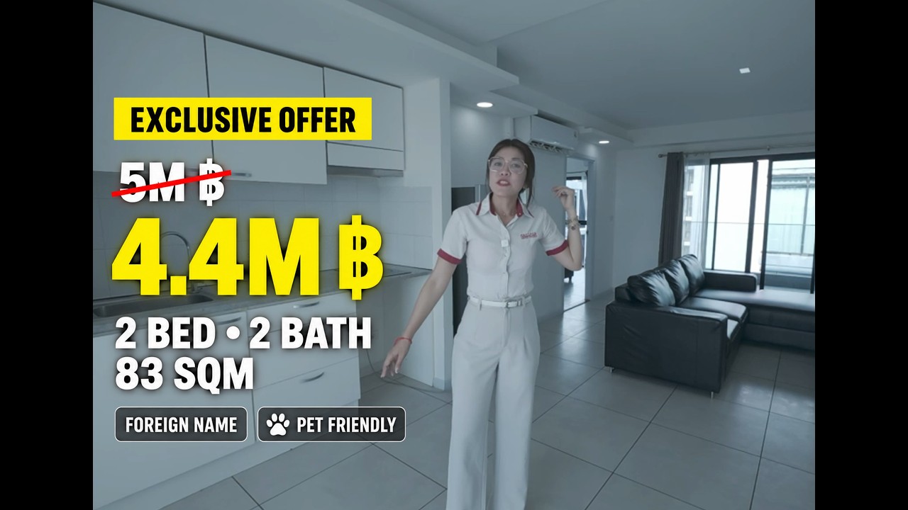 2-Bedroom Condo in FOREIGN QUOTA | 4.4M THB | Pet-Friendly Pattaya!