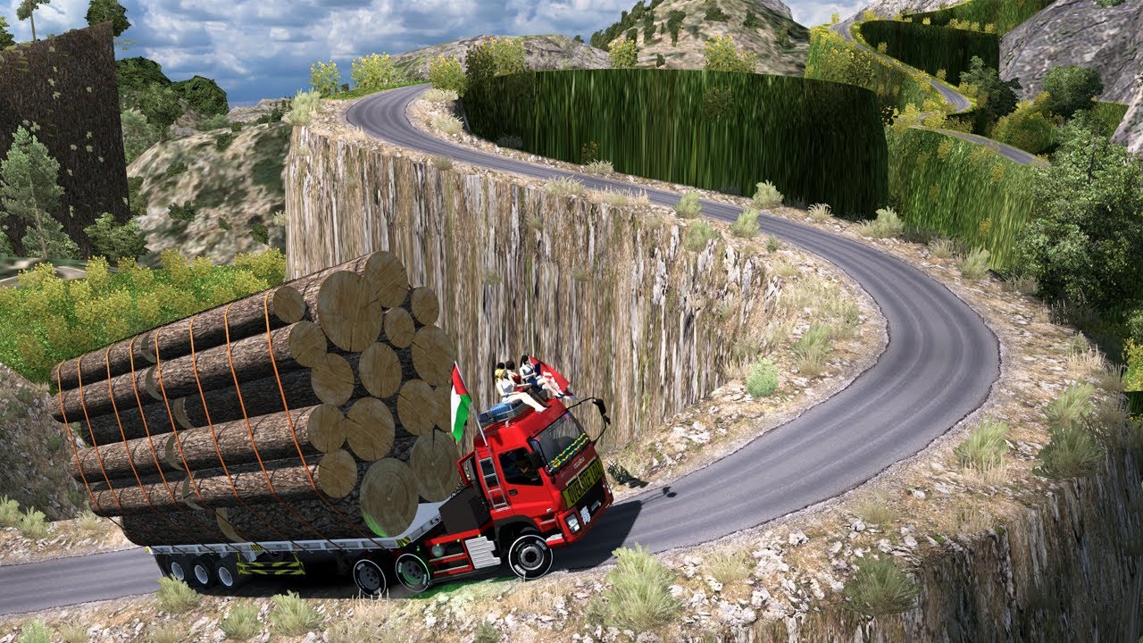 Overloaded Trailer - the most dangerous road | Euro Truck Simulator 2