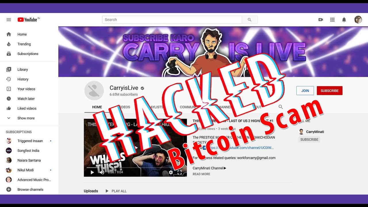 CarryMinati Channel Hacked! CarryisLive Hacked