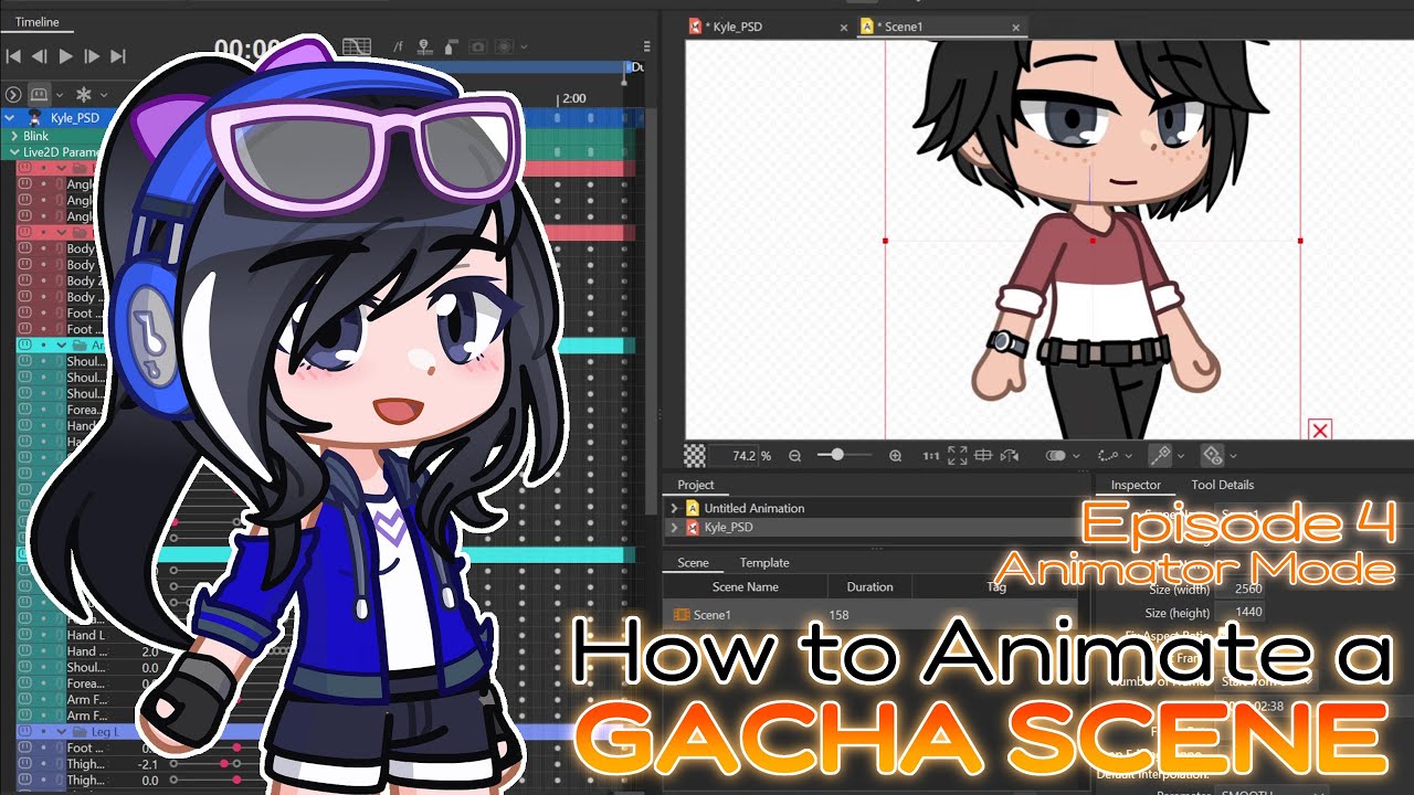 💎Как анимировать сцену Gacha: серия обучающих материалов Live2D | Эпизод 4: Режим аниматора + общ...
