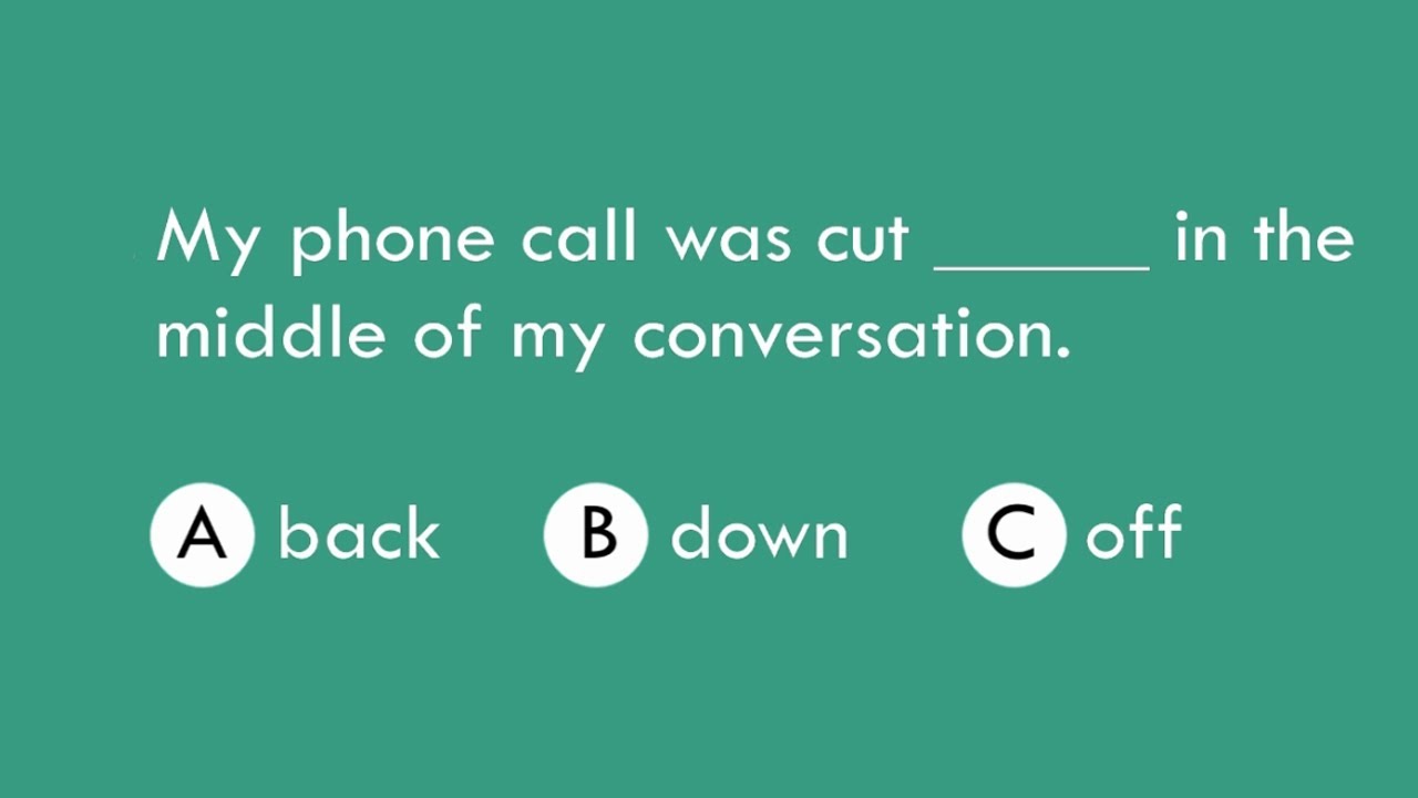 Phrasal verbs with CUT - English Quiz