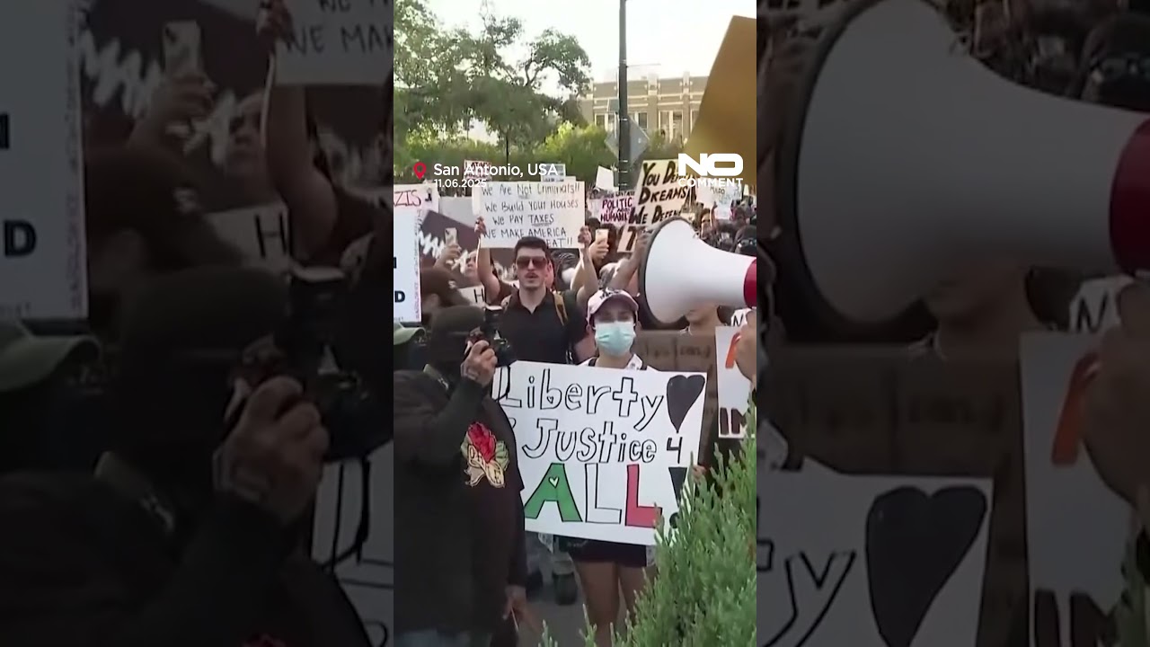 Demonstrators rally across US against ICE and Trump&rsquo;s military orders #shorts #nocomment #losangeles