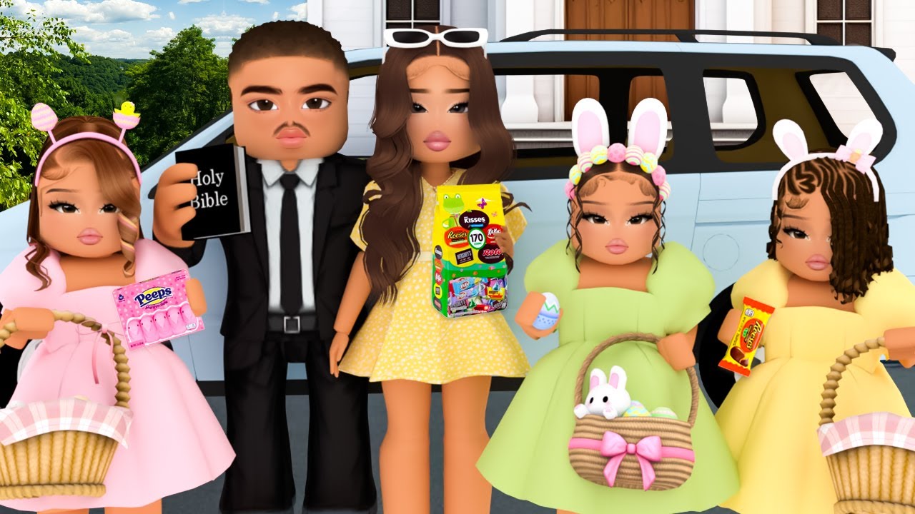 OUR SUNDAY MORNING BIG FAMILY ROUTINE! *EGG HUNT* | BLOXBURG FAMILY ROLEPLAY