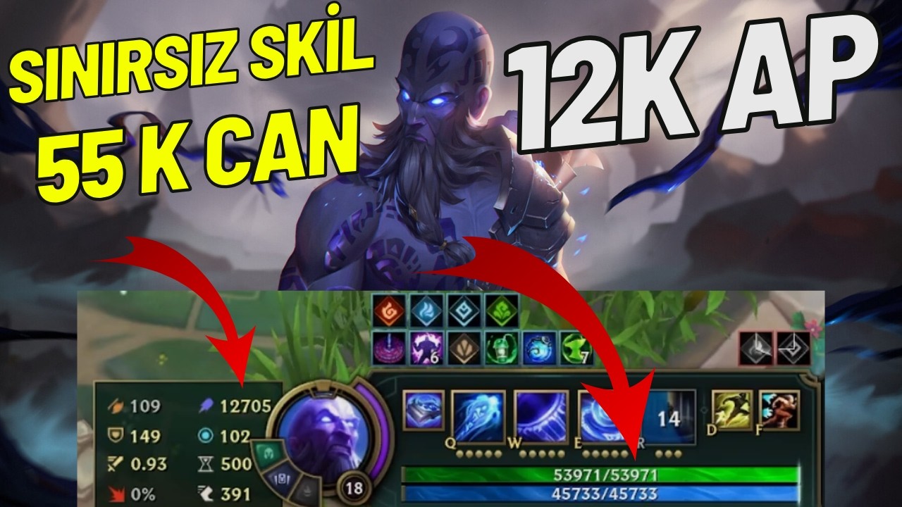 ARENADA 12K AP 50K CAN SONSUZ YETENEK HIZI EFSANE RYZE OYUNU