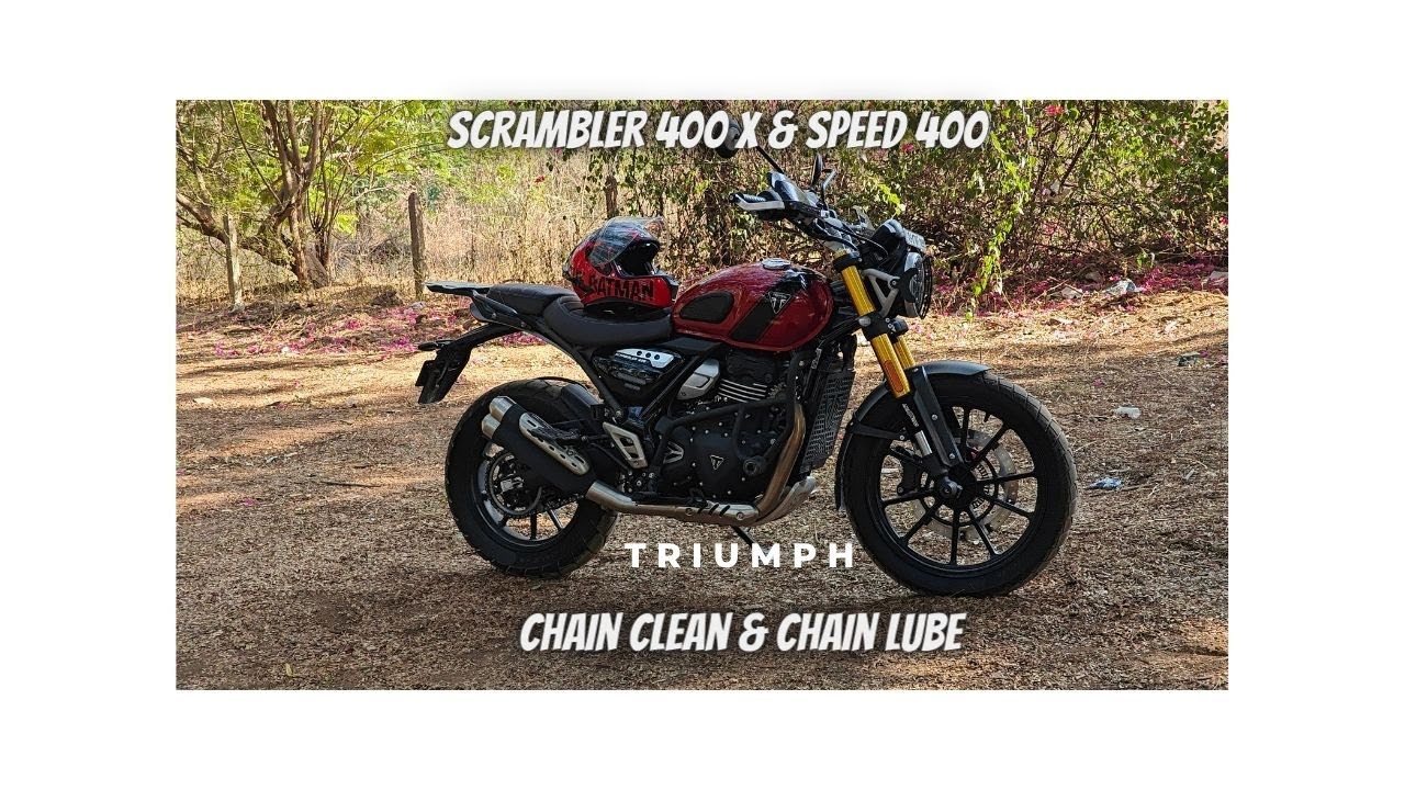 Triumph Scrambler 400 X  & Triumph Speed 400 Chain Lube and Chain Clean | GrandPitStop Paddock Stand