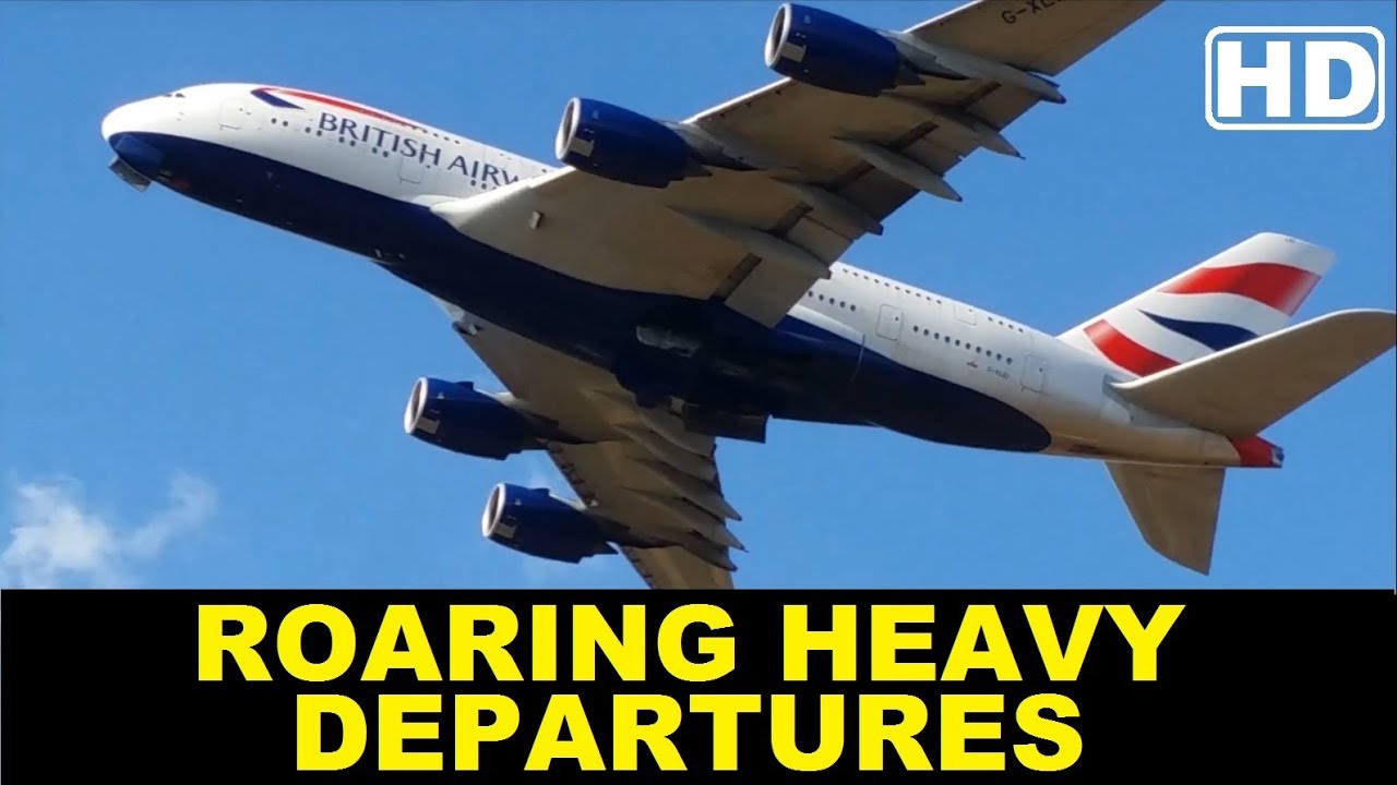 Roaring Super Heavy Departures | London Heathrow | Runway 27R | HD