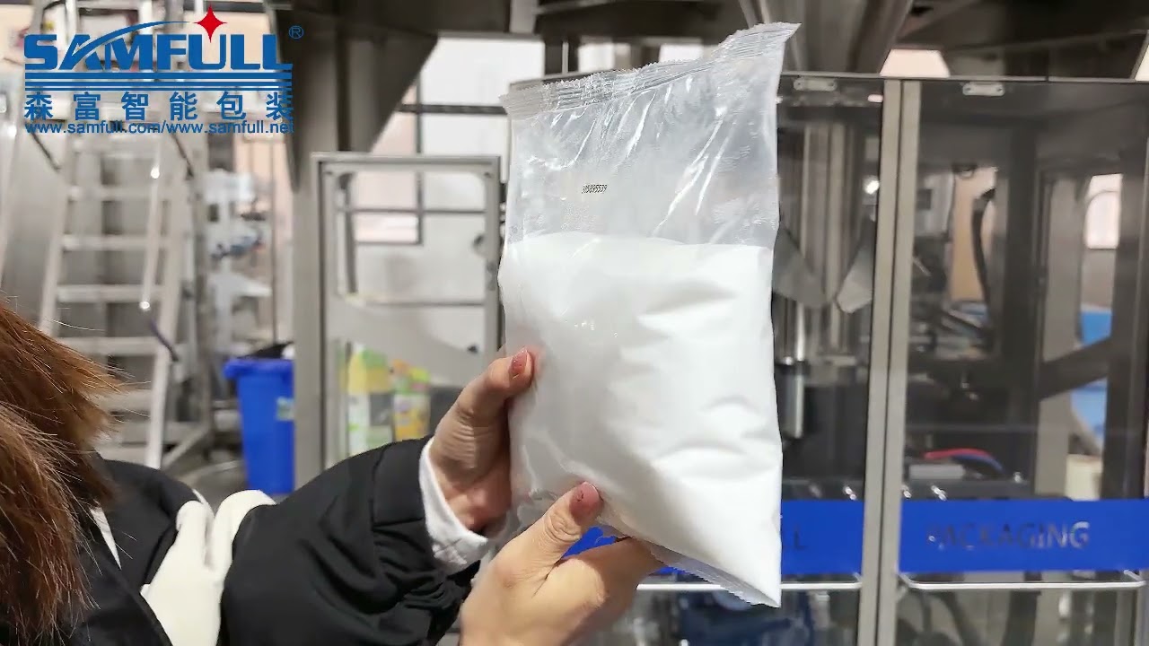 Máquina envasadora pesadora multicabezal de sal marina yodada de 1 kg y 2 kg