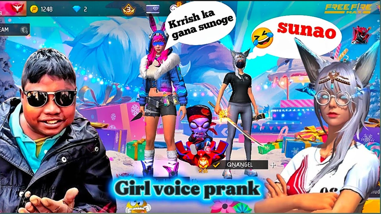 🔴Krrish ka gana sunega 😂|  Girls voice prank 🤣 With cute Girl 💗| Free fire | @dreamer_sachin_ 
