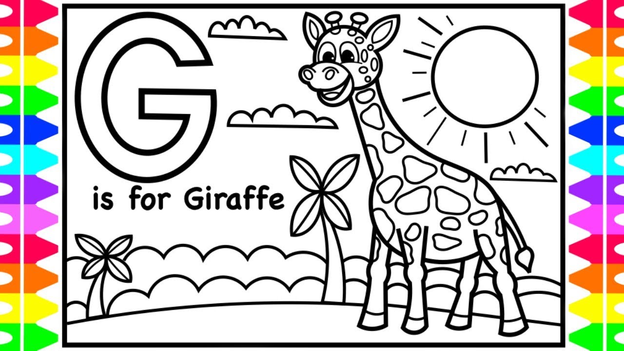 Alphabet ABC Coloring Pages | G is for Giraffe Coloring | Art Colors for Kids with Colored Markers