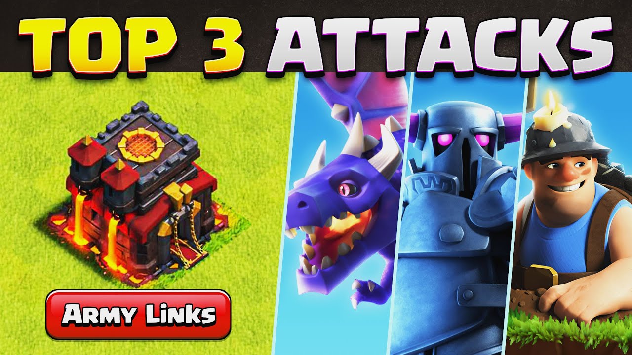 TOP 3 TH10 Attack Strategies (2025) + Copy Army Links 🔥 Clash of Clans