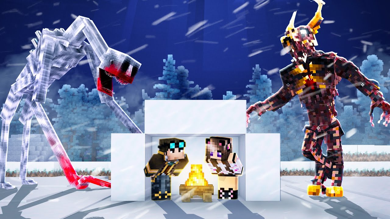 MI NASCONDO SOTTO LA NEVE nell'inverno HORROR su MINECRAFT!