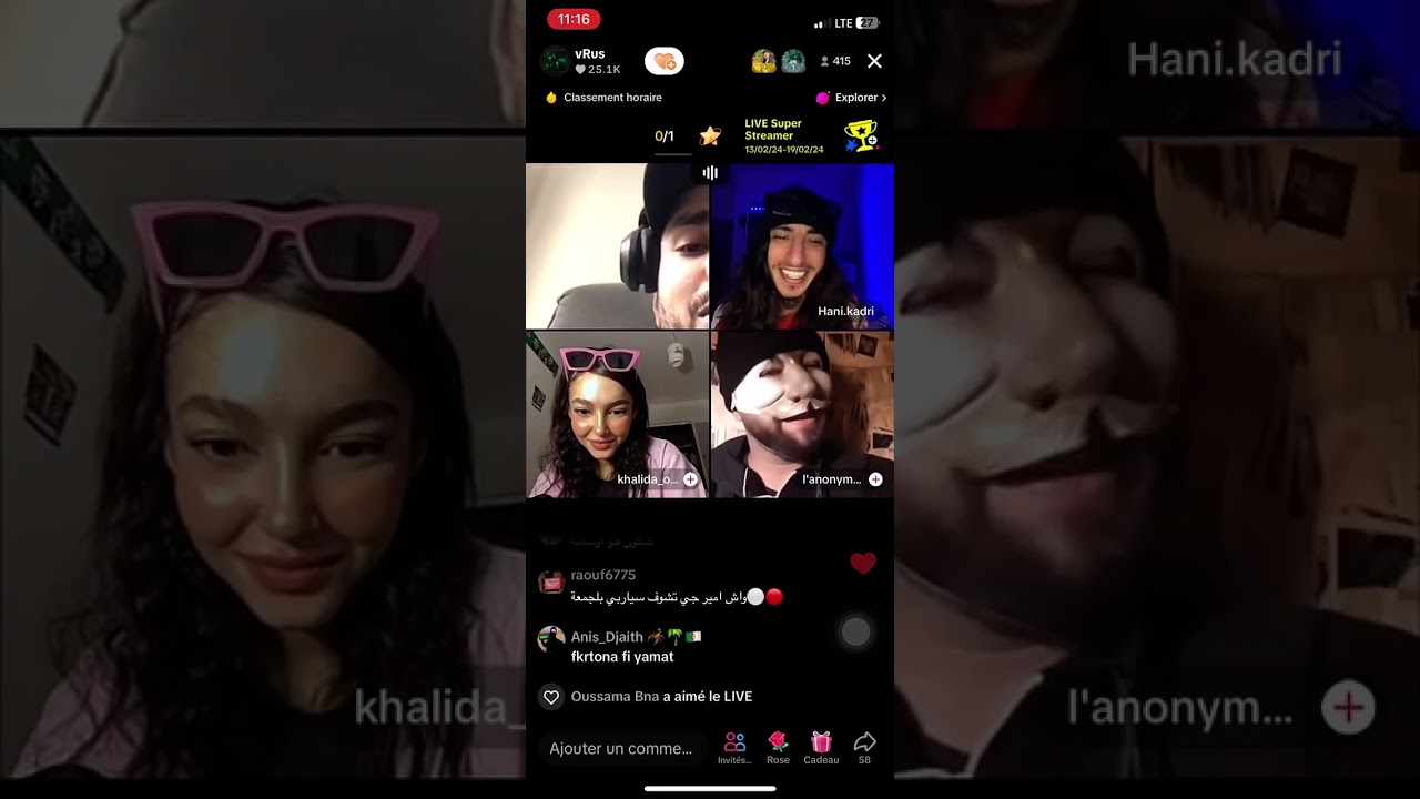 L’anonyme , vRus , Hani ,  khalida , Live