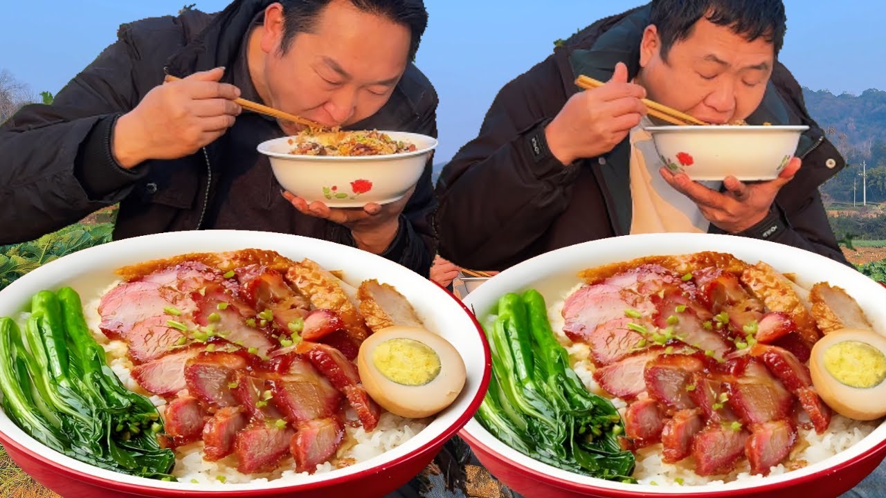 4根臘腸，二弟做“臘腸飯”，鹹香入味兄弟倆吃爽了【鐵鍋視頻】