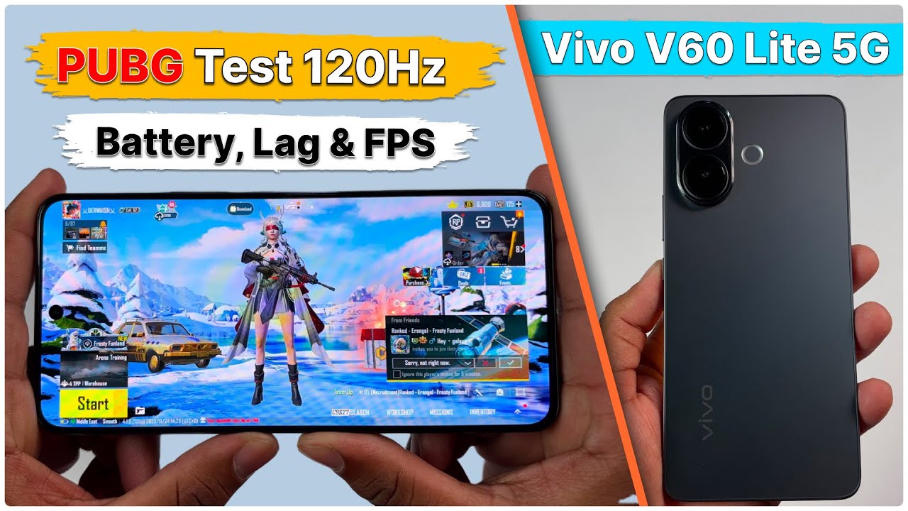 Vivo V60 Lite 5G PUBG Test🔥| Solid Box Pack Gaming Phone ?