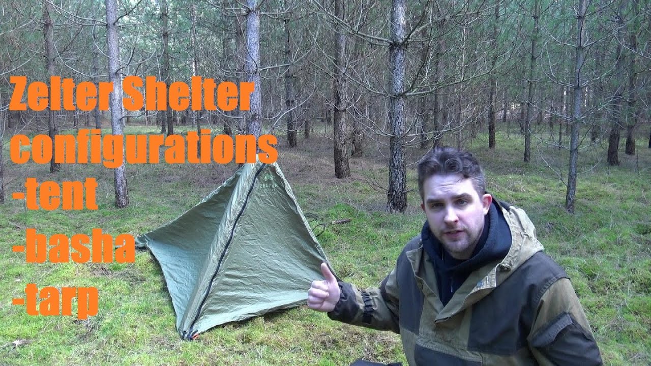 Zelter Shelter configurations (Tent, basha and tarp)