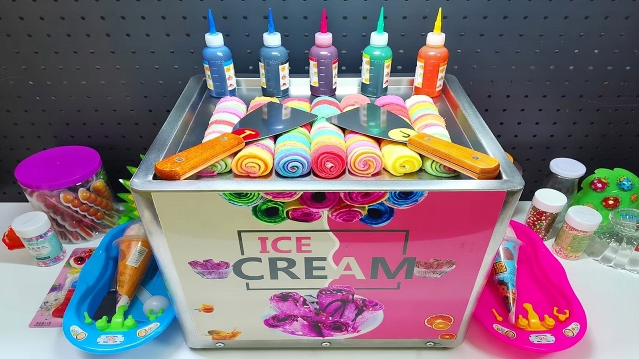 18 Minutes Satisfying with Pitaya Ice Cream Rolls | Review Candy ASMR #asmrsound