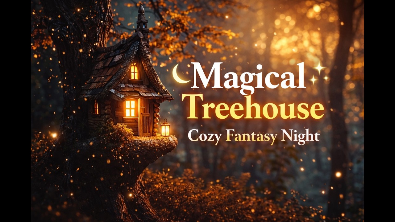 Hidden Forest Treehouse ✨ Magical Night Ambience for Sleep & Deep Focus (1 Hour)