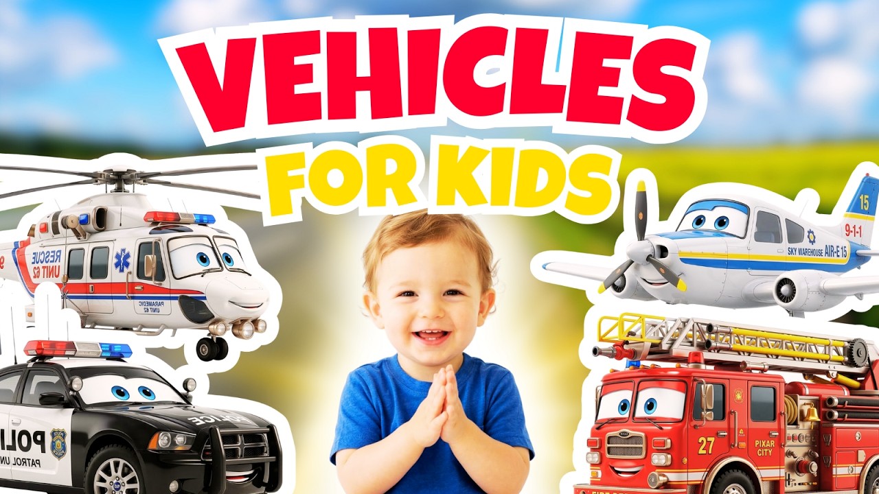 50+ VEHICLES for KIDS 🚗 Learn Names and Sounds of Transportation | Educational Video
