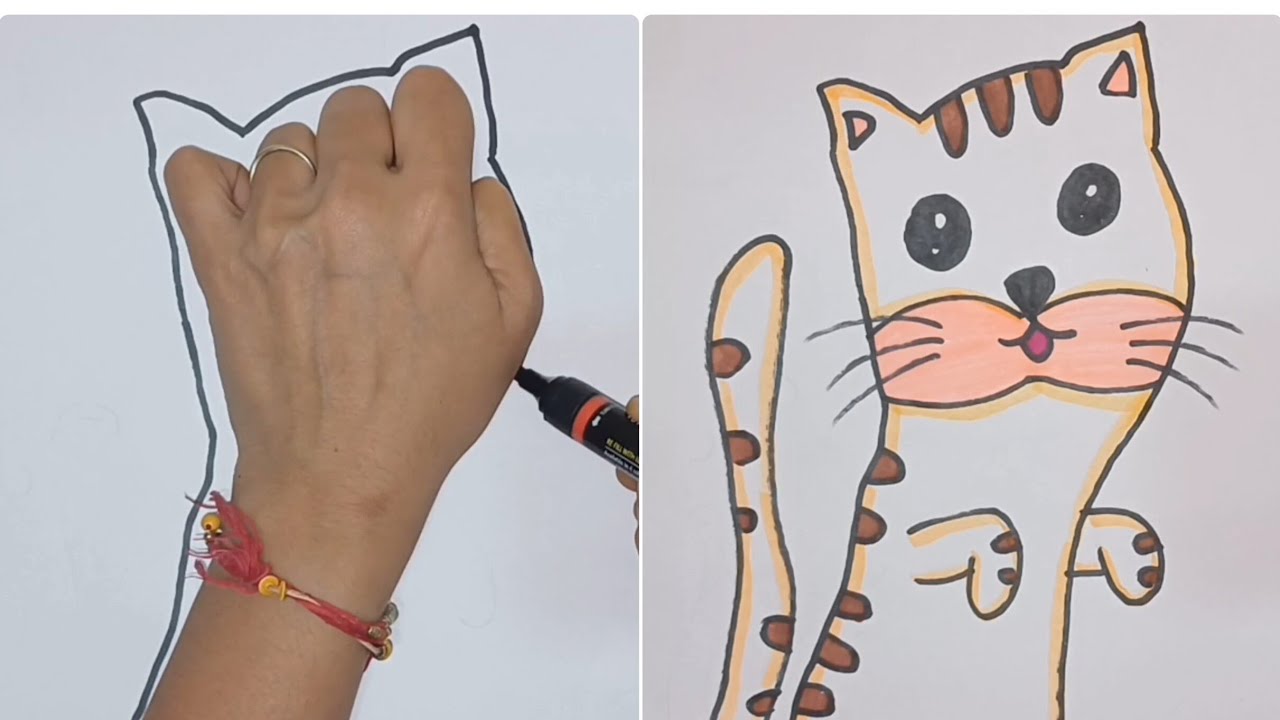 Palm Art Drawing Hacks for Beginners | 2  Easy Drawing Tutorial | surprise animal drawing