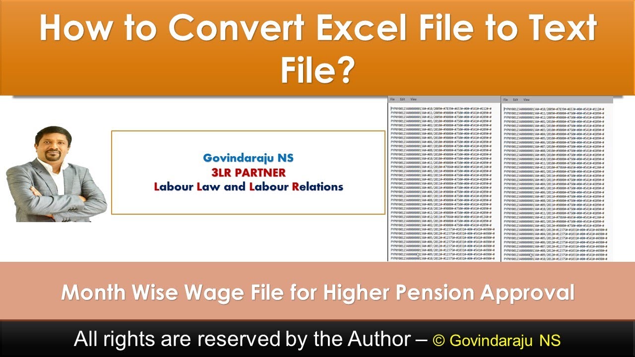How to Convert Excel File to Text File? | Month Wise Wage File for Higher Pension Option Approval
