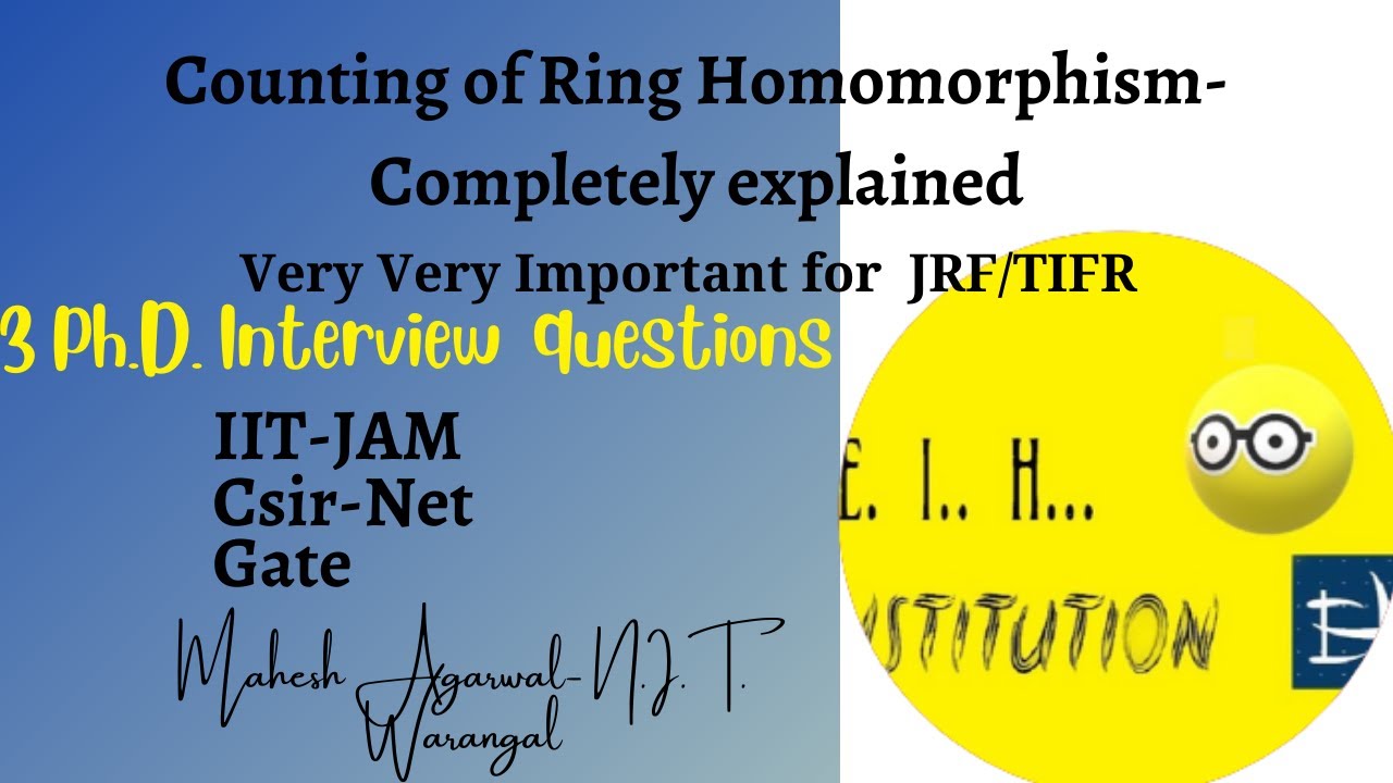 Ring homomorphism/Counting of Ring homomorphism/Ring homomorphism examples/ CSIR-NET(JRF)/GATE/TIFR