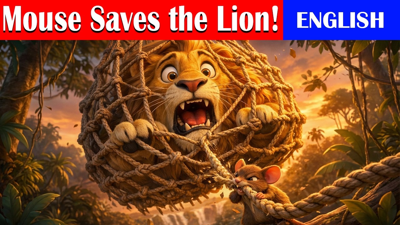 Mouse Saves the Lion! | The Lion and the Mouse Story | Kids Moral Story