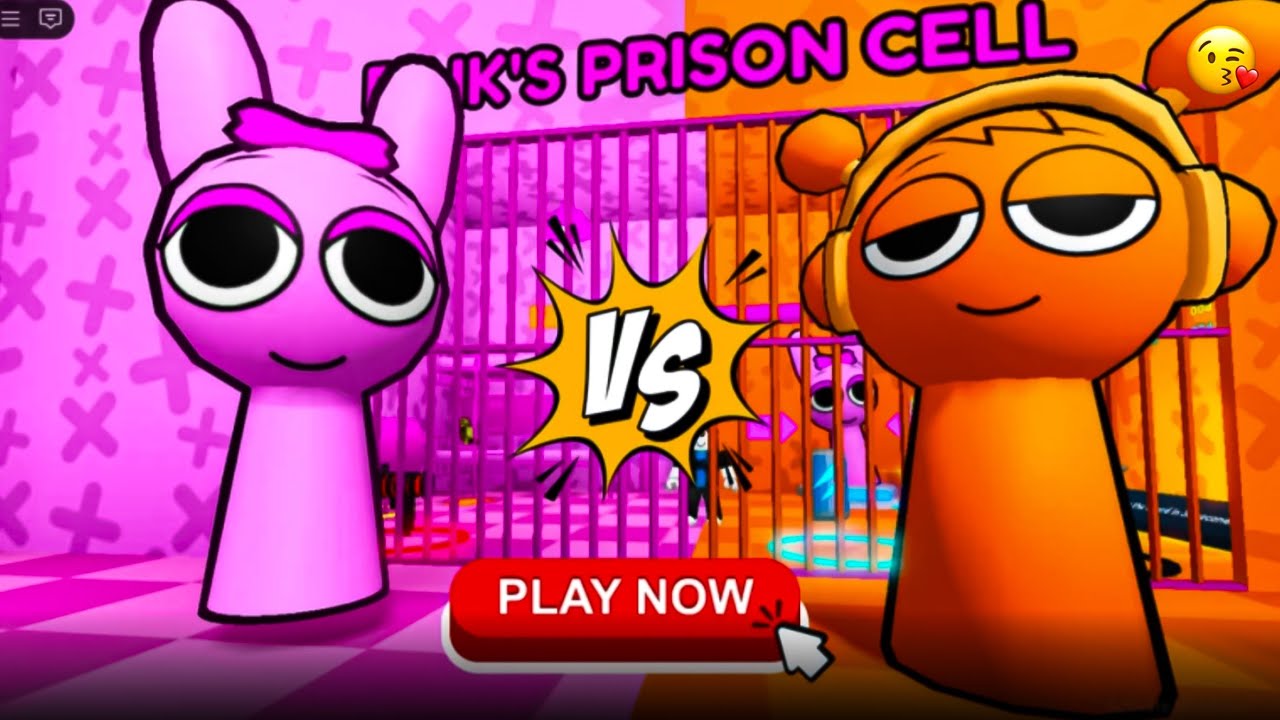 PINK VS ORANGE SPLANKI'S PRISON RUN (Obby) New scary Roblox (#roblox)