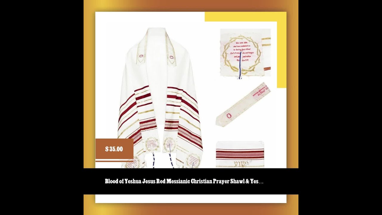 Blood of Yeshua Jesus Red Messianic Christian Prayer Shawl & Yeshua Tallit Bag