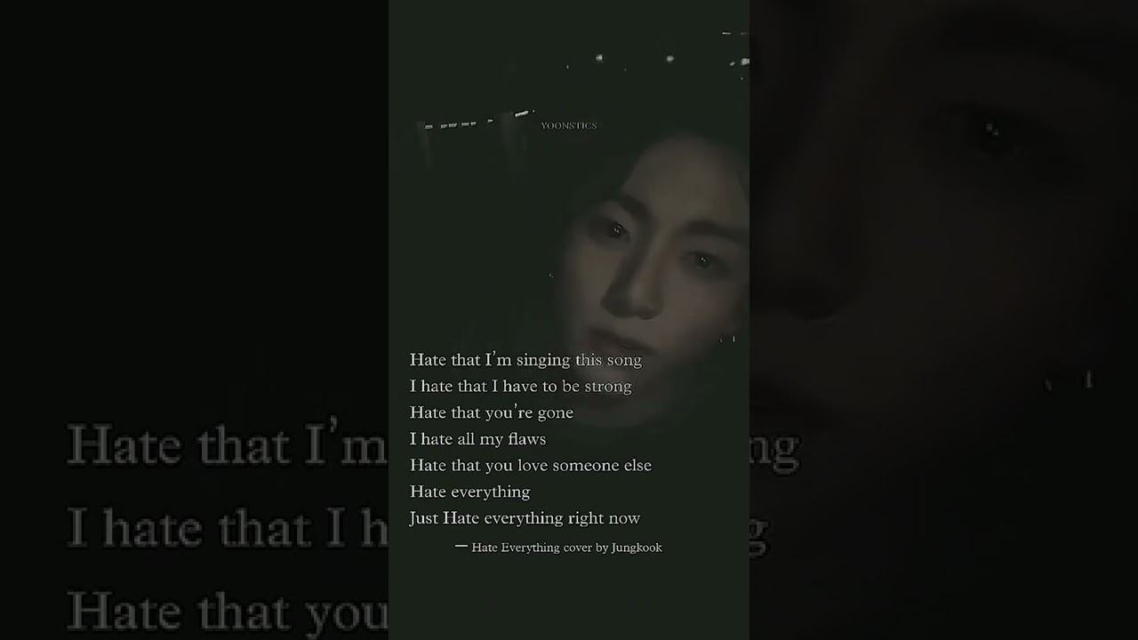 Jungkook - Hate everything (cover lyrics)