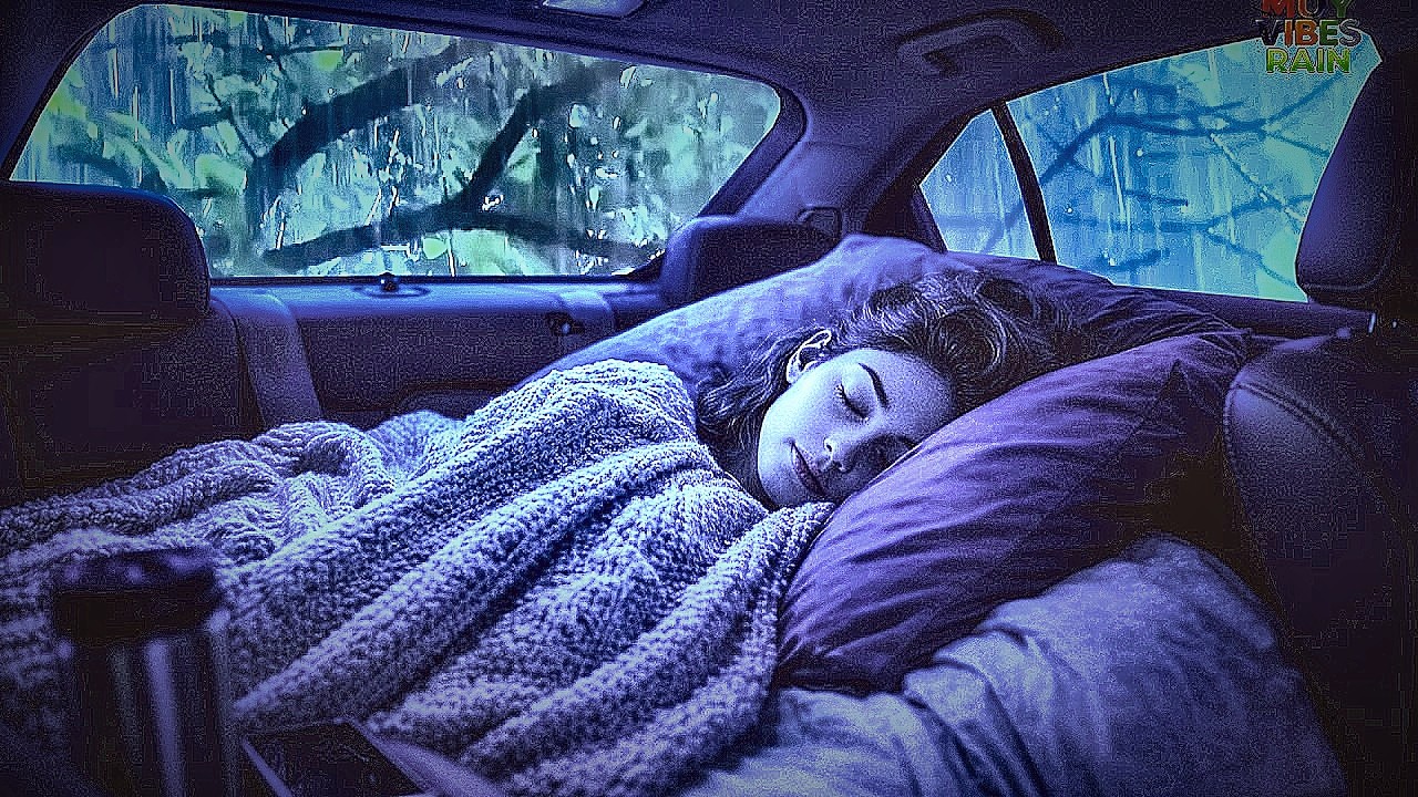 Stop Overthinking Tonight with Heavy Rain & Thunder on Car Roof for Deep Sleep