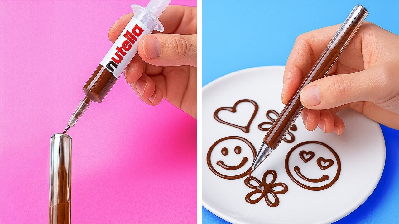 Trucco pazzo con la penna al cioccolato Idee per dessert fai-da-te e divertenti trucchi culinari!