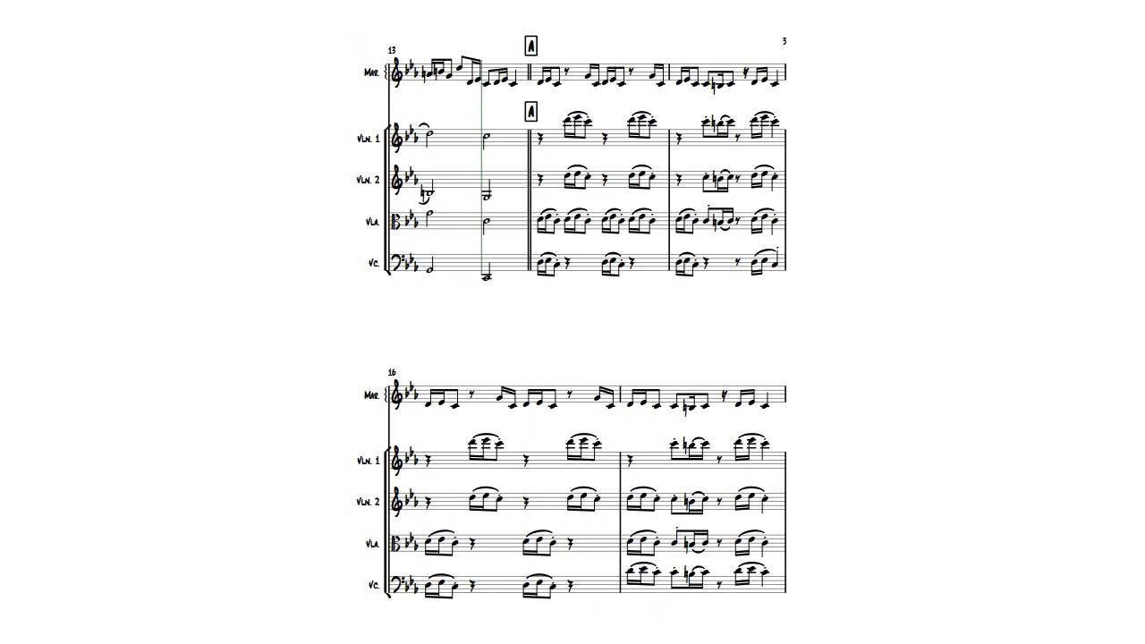 Croatian Rhapsody marimba and string quartet music sheet