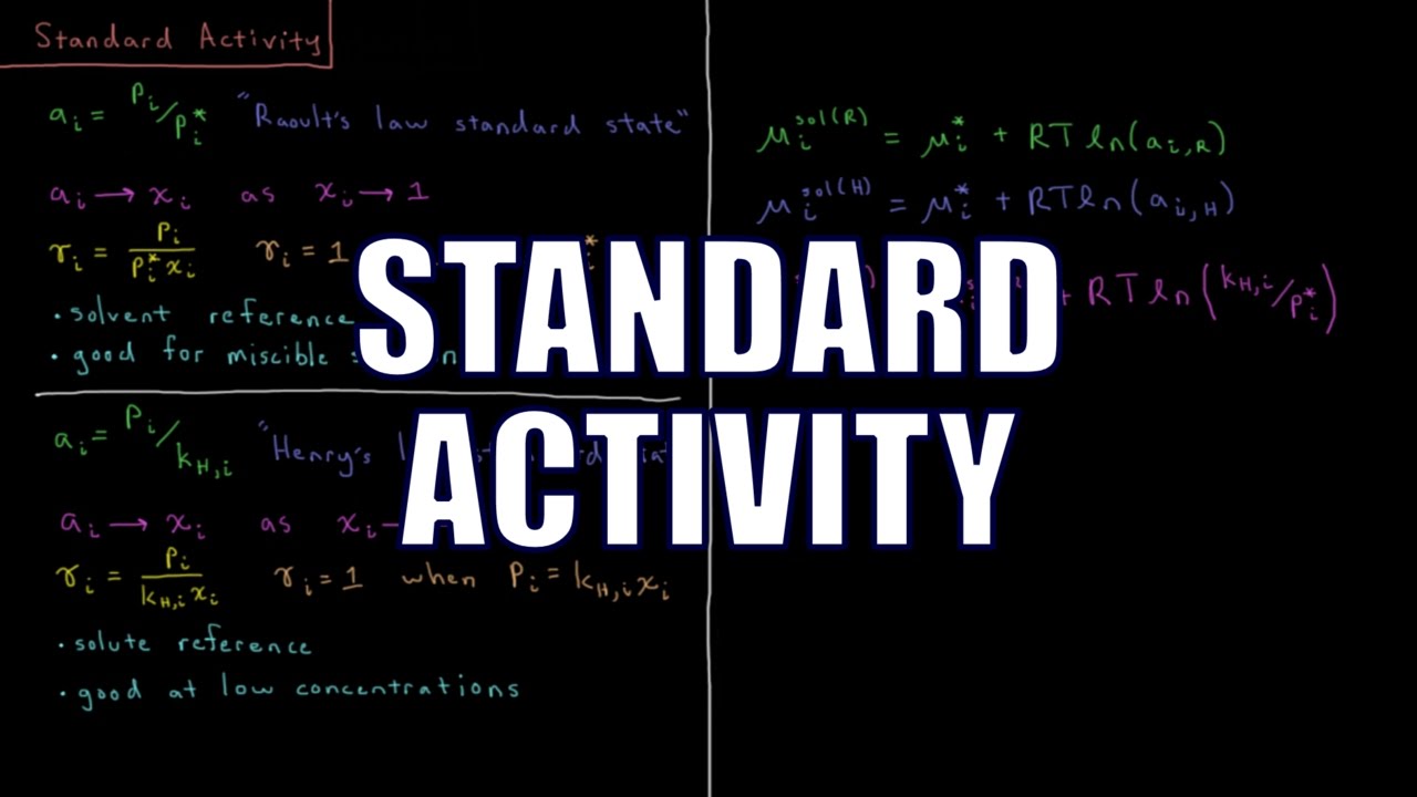 Chemical Thermodynamics 8.10 - Standard Activity